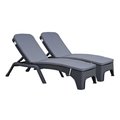 Rainbow Outdoor Roma Set of 2 Chaise Lounger w/cushion-Anthracite RBO-ROMA-ANT-2CL-CUSH